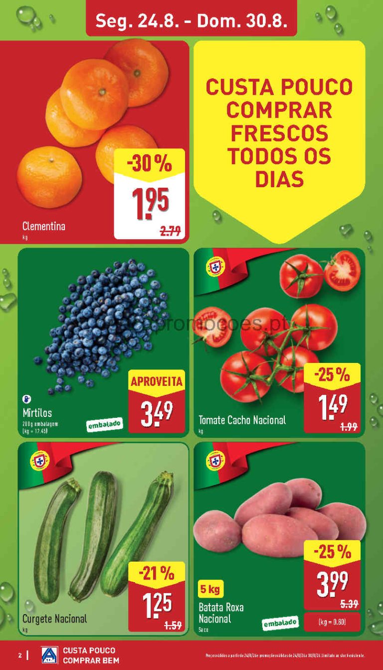 Folheto Aldi Frescos – Antevisão Promoções 24 a 30 de agosto