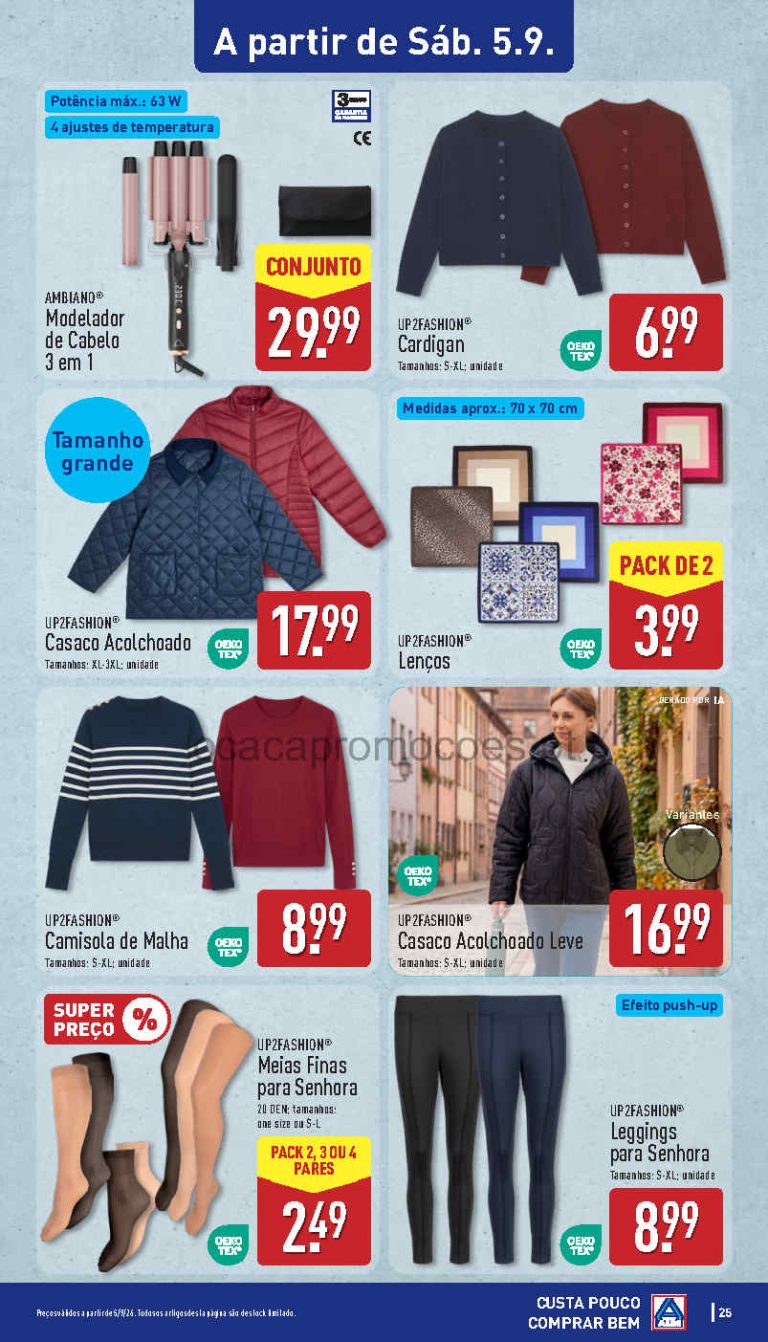 Folheto Aldi Moda Bazar – Antevisão Promoções de 5 a 6 setembro