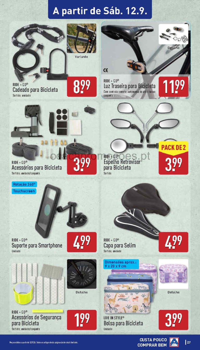Folheto Aldi Bazar Ciclismo – Antevisão Promoções 12 a 13 de setembro