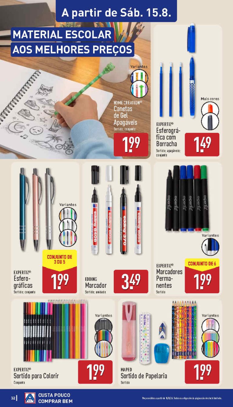 Folheto Aldi Regresso às Aulas – Antevisão Promoções 15 a 16 de agosto