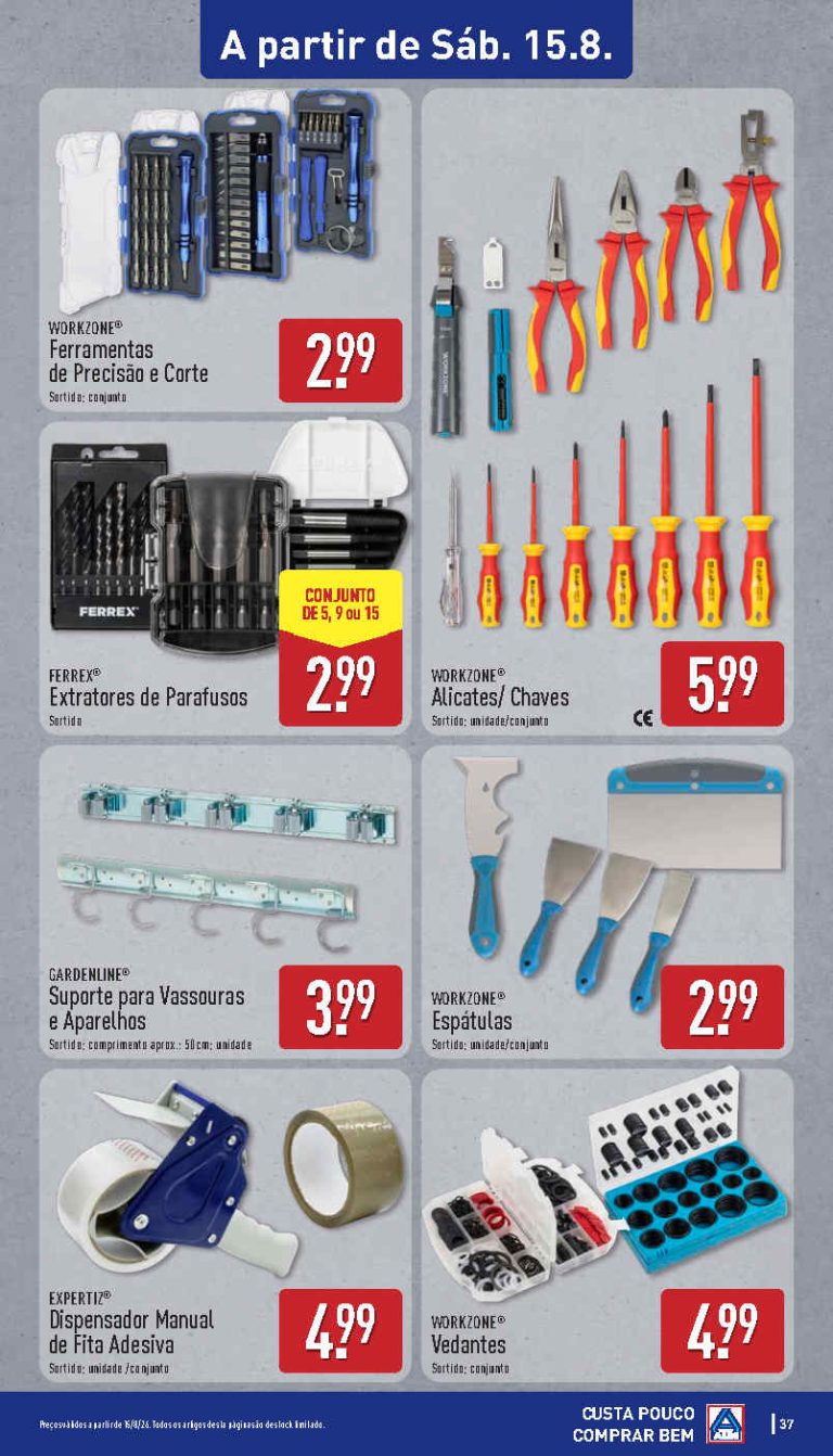 Folheto Aldi Ferramentas – Antevisão Promoções 15 a 16 de agosto