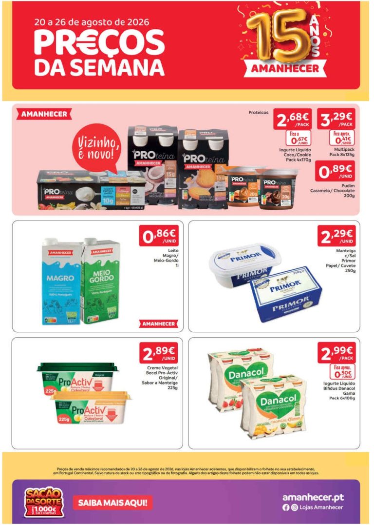 Folheto Amanhecer – Antevisão Promoções 20 a 26 de agosto