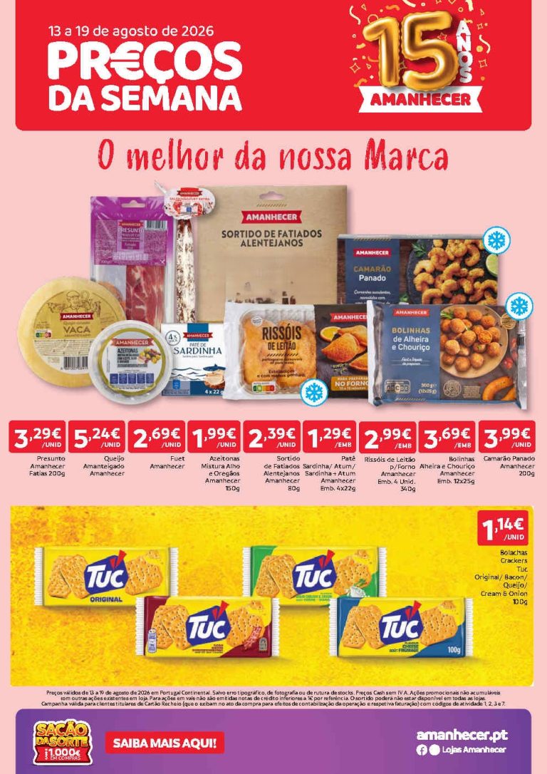 Folheto Amanhecer – Antevisão Promoções 13 a 19 de agosto