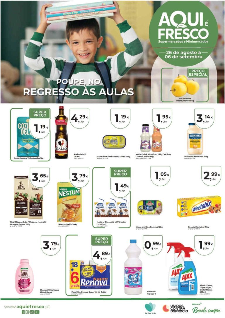 Folheto Aqui é Fresco – Antevisão Promoções 26 agosto a 6 setembro