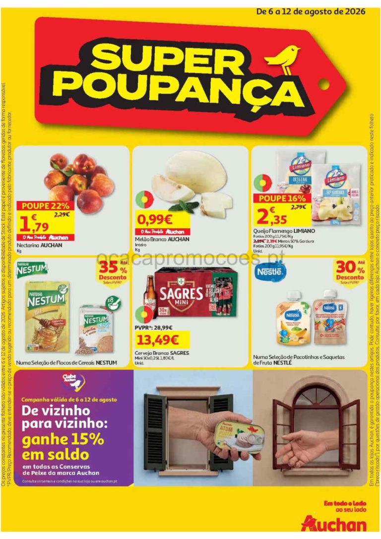 Folheto Auchan – Antevisão Promoções 6 a 12 de agosto