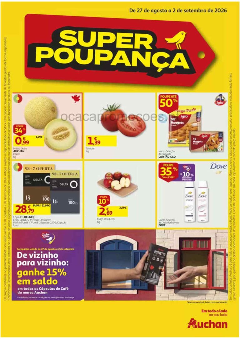 Folheto Auchan – Antevisão Promoções 27 agosto a 2 setembro