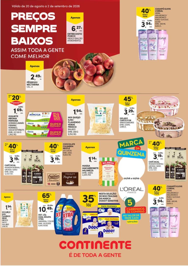 Folheto Continente Açores – Antevisão Promoções 20 agosto a 2 setembro