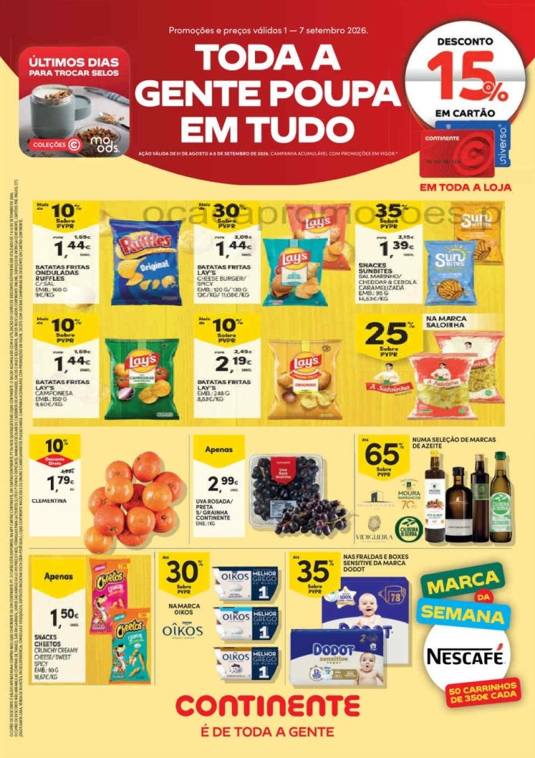 Folheto Continente Modelo – Antevisão Promoções 1 a 7 de setembro