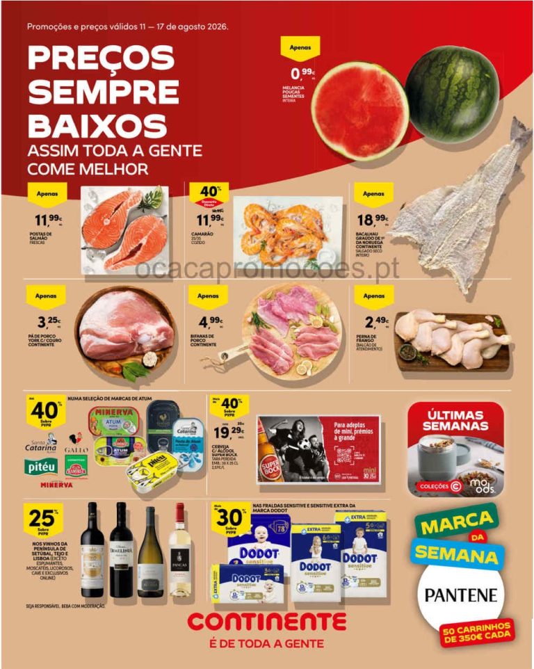 Folheto Continente Madeira – Antevisão Promoções 11 a 17 de agosto