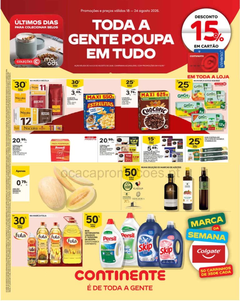 Folheto Continente Madeira – Antevisão Promoções 18 a 24 de agosto