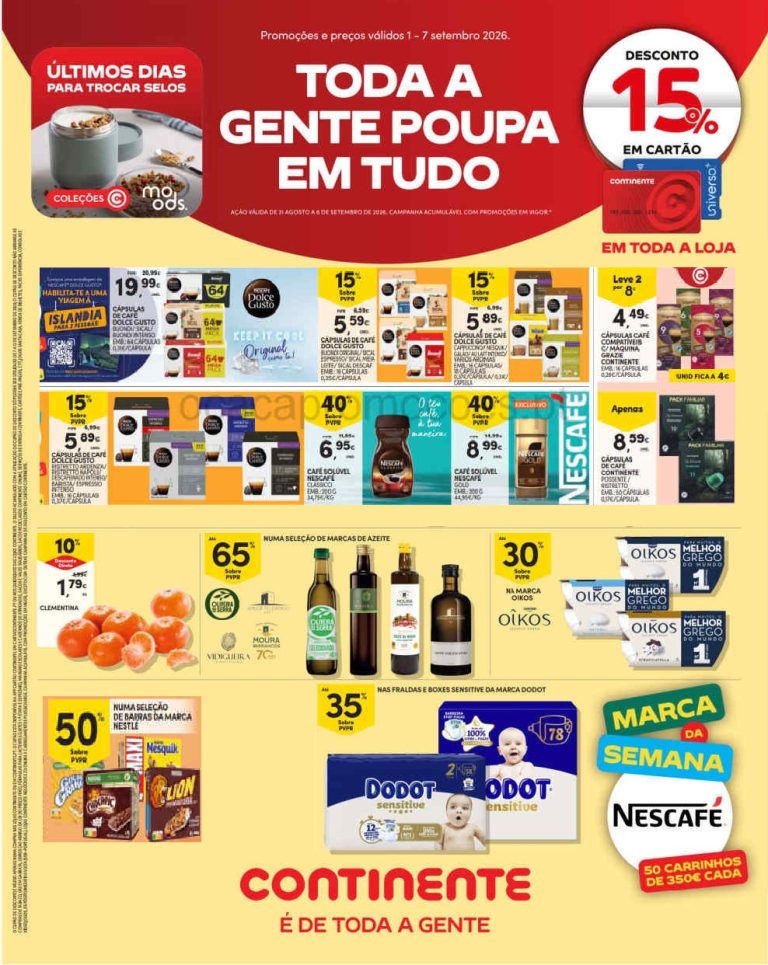 Folheto Continente Madeira – Antevisão Promoções 1 a 7 de setembro