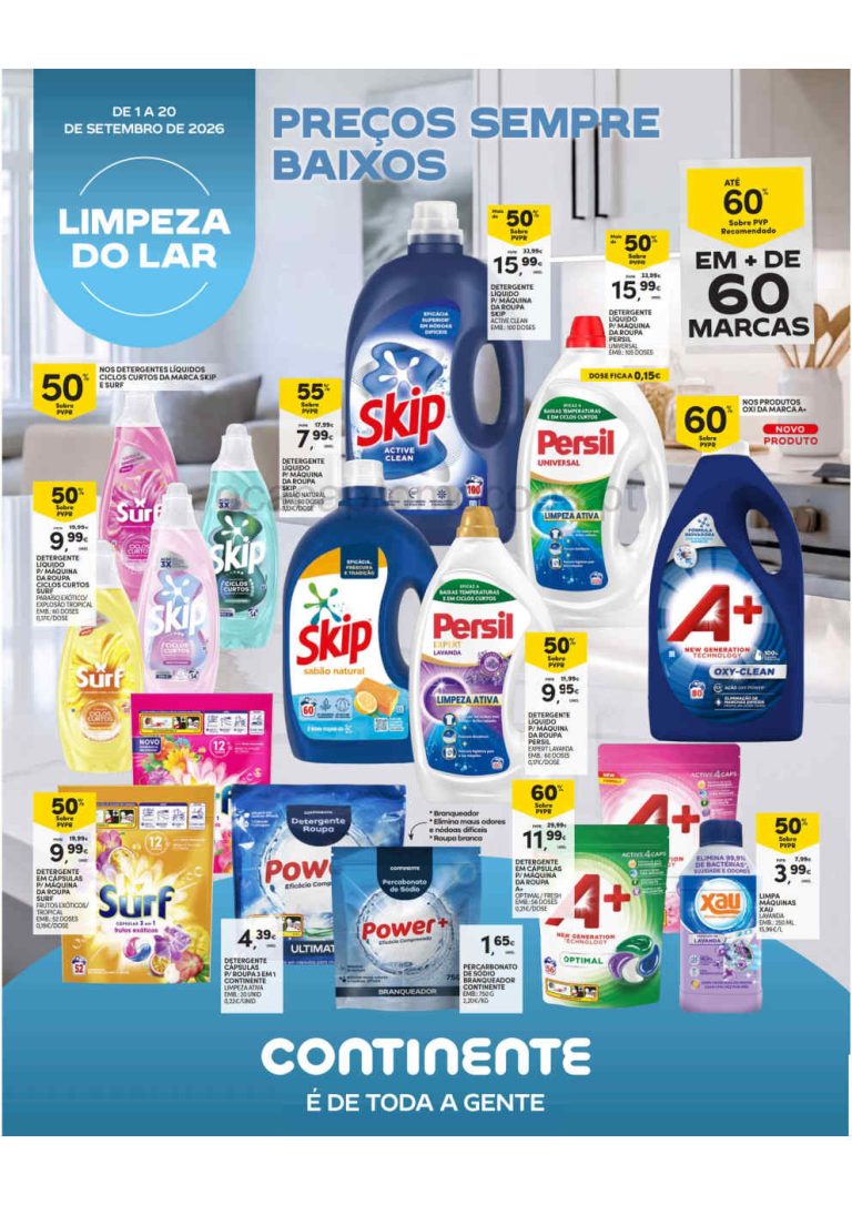 Folheto Continente Madeira Limpeza – Antevisão Promoções 2 a 20 de setembro