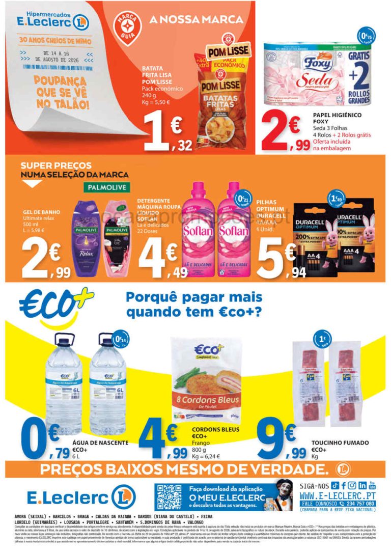 Folheto E Leclerc Fim de Semana – Antevisão Promoções 14 a 16 de agosto