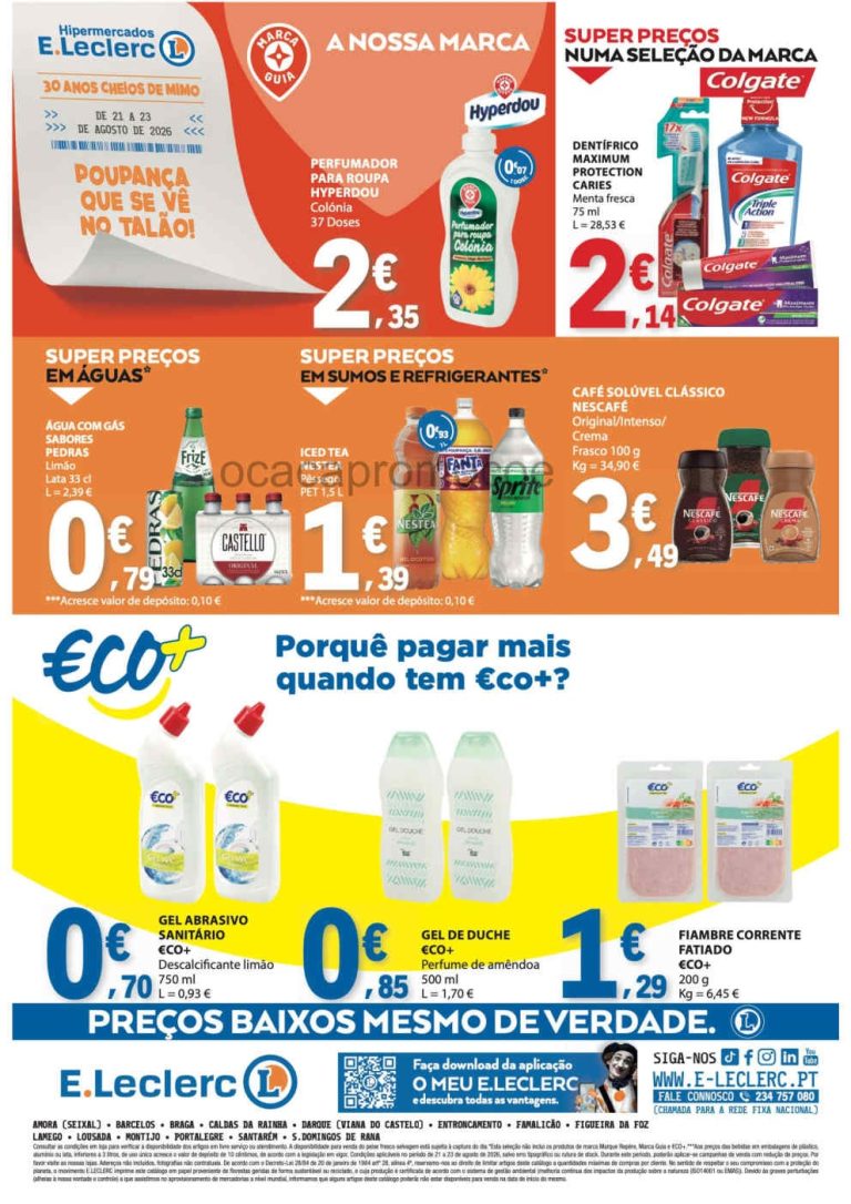 Folheto E Leclerc Fim de Semana – Antevisão Promoções 21 a 23 de agosto