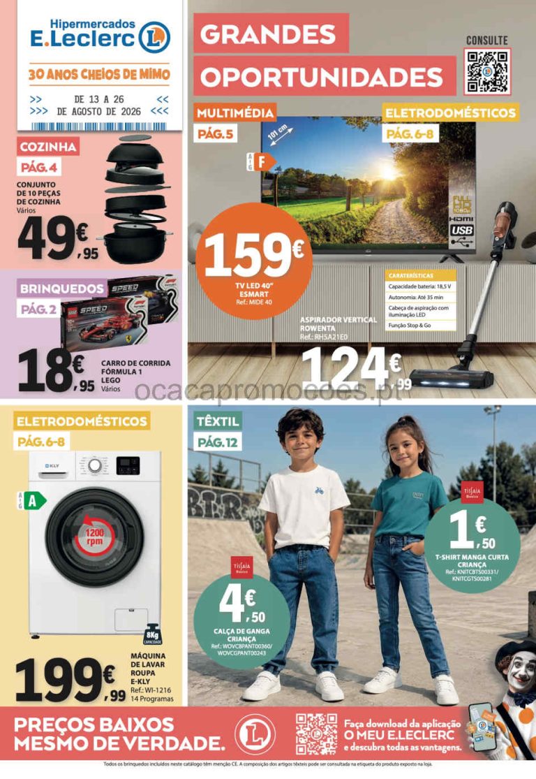 Folheto E Leclerc Bazar – Antevisão Promoções 13 a 26 de agosto