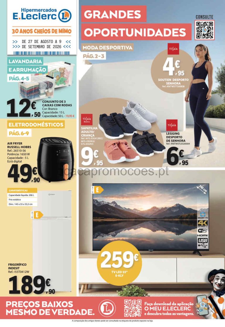 Folheto E Leclerc Bazar – Antevisão Promoções 27 agosto a 9 setembro