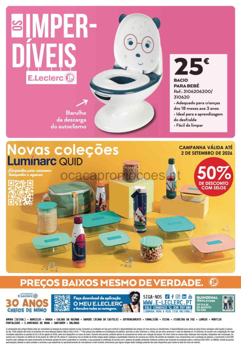 Folheto E Leclerc Bazar – Antevisão Promoções 20 a 26 de agosto