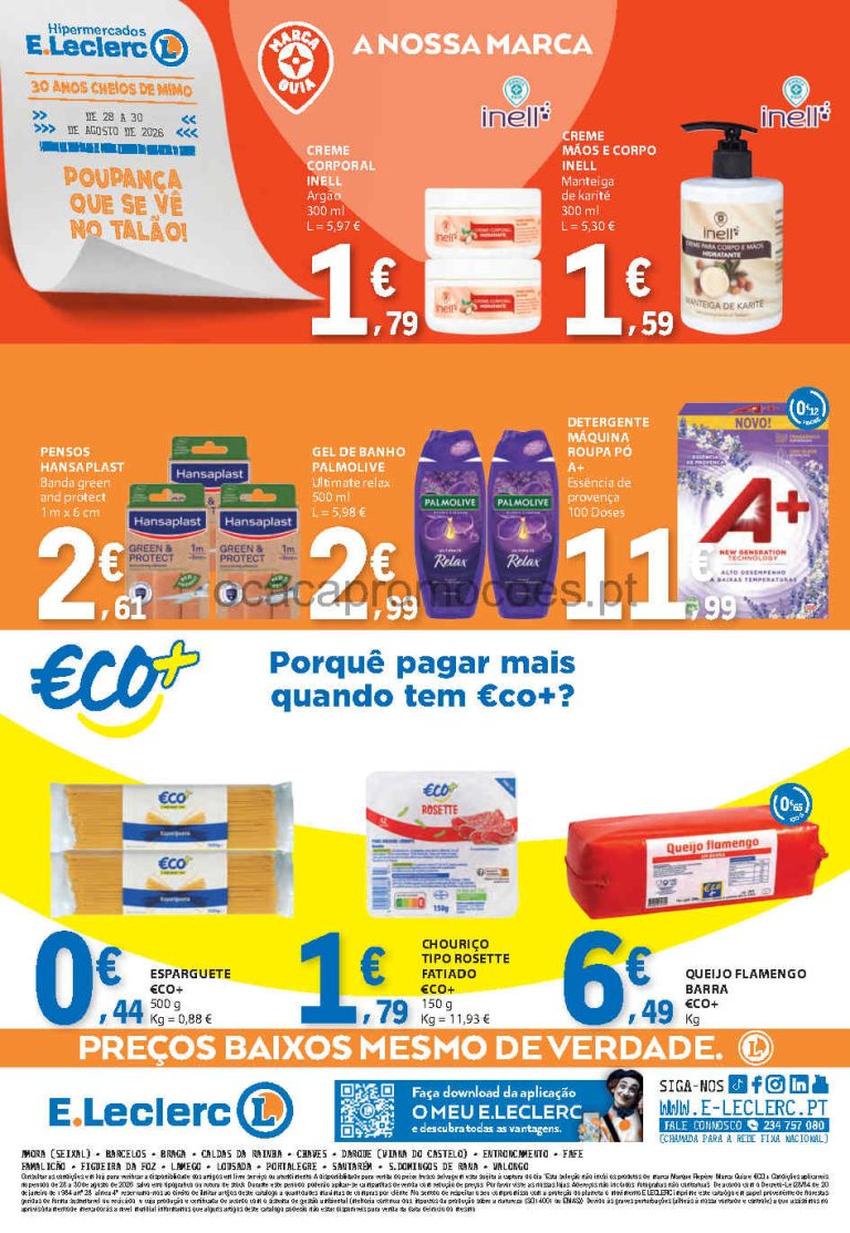 Folheto E Leclerc Fim de Semana – Antevisão Promoções 28 a 30 de agosto