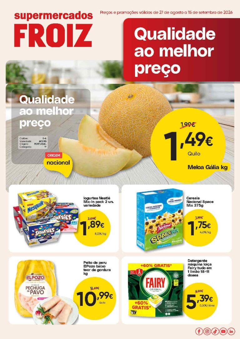 Folheto Froiz – Antevisão Promoções 27 agosto a 15 setembro