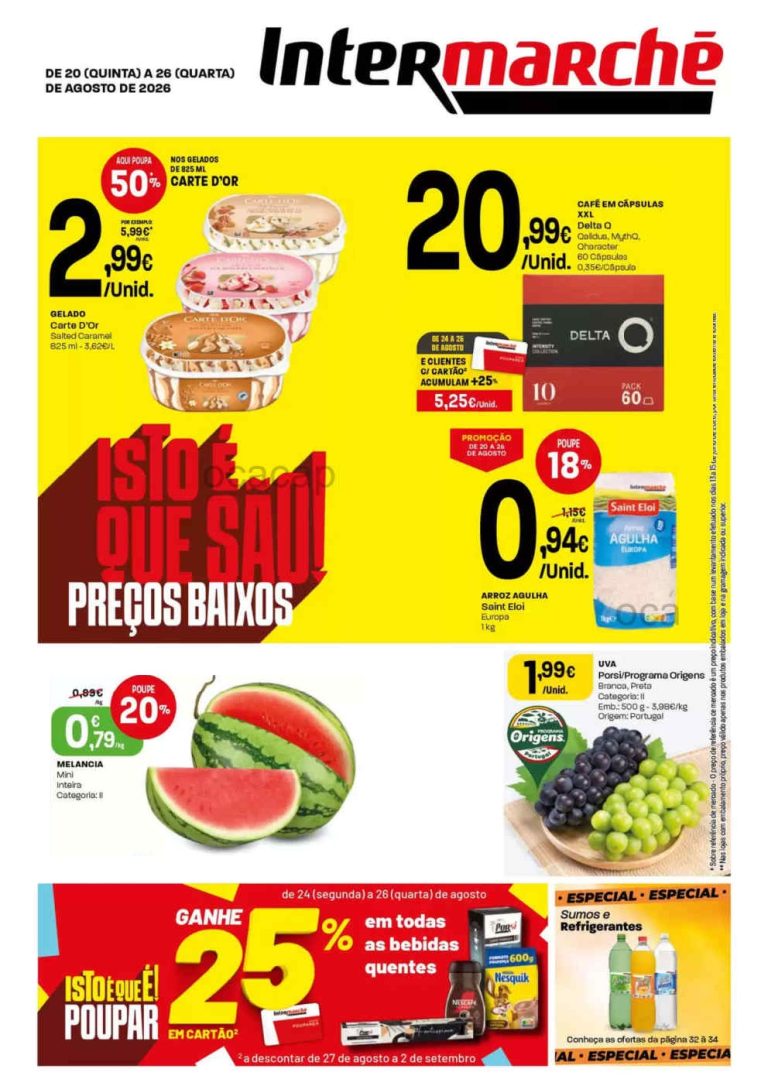 Folheto Intermarché Contact – Antevisão Promoções 20 a 26 de agosto