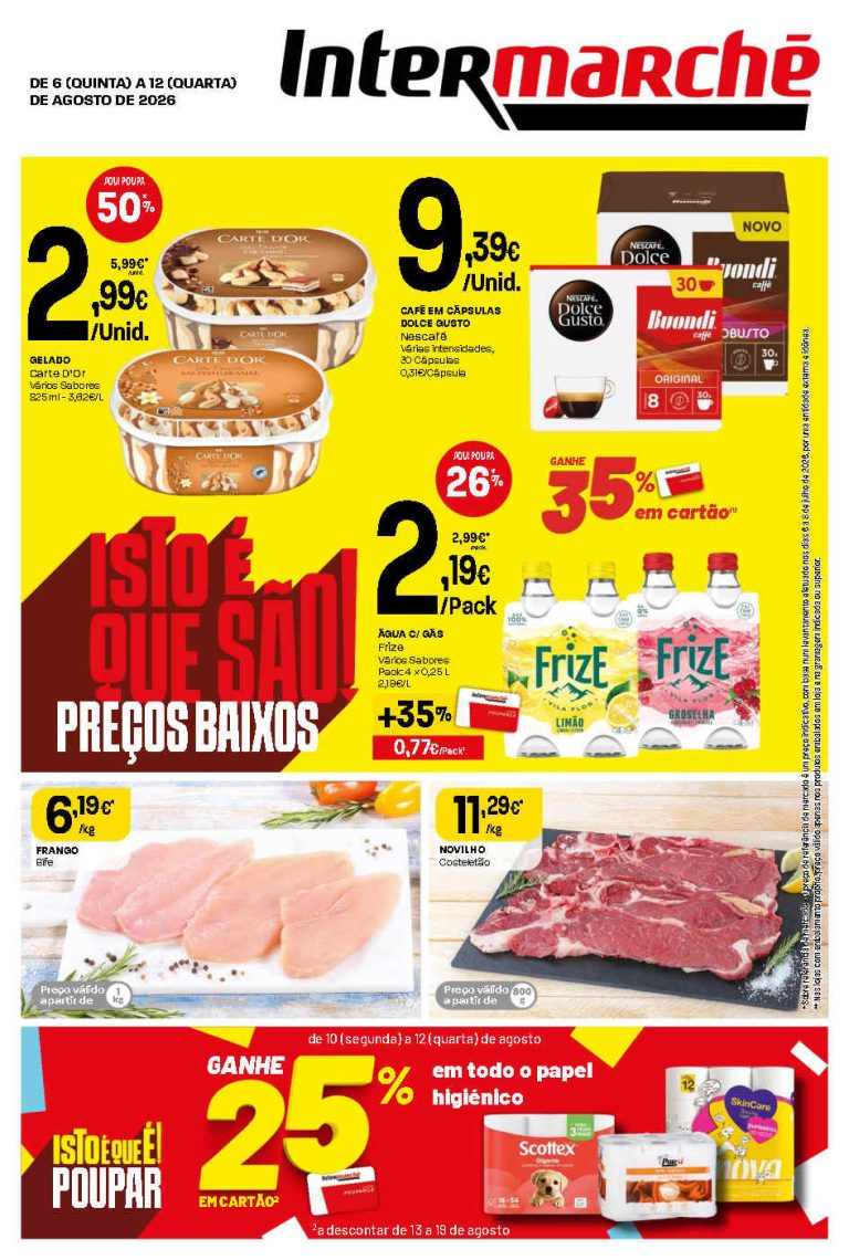 Folheto Intermarché – Antevisão Promoções 6 a 12 de agosto