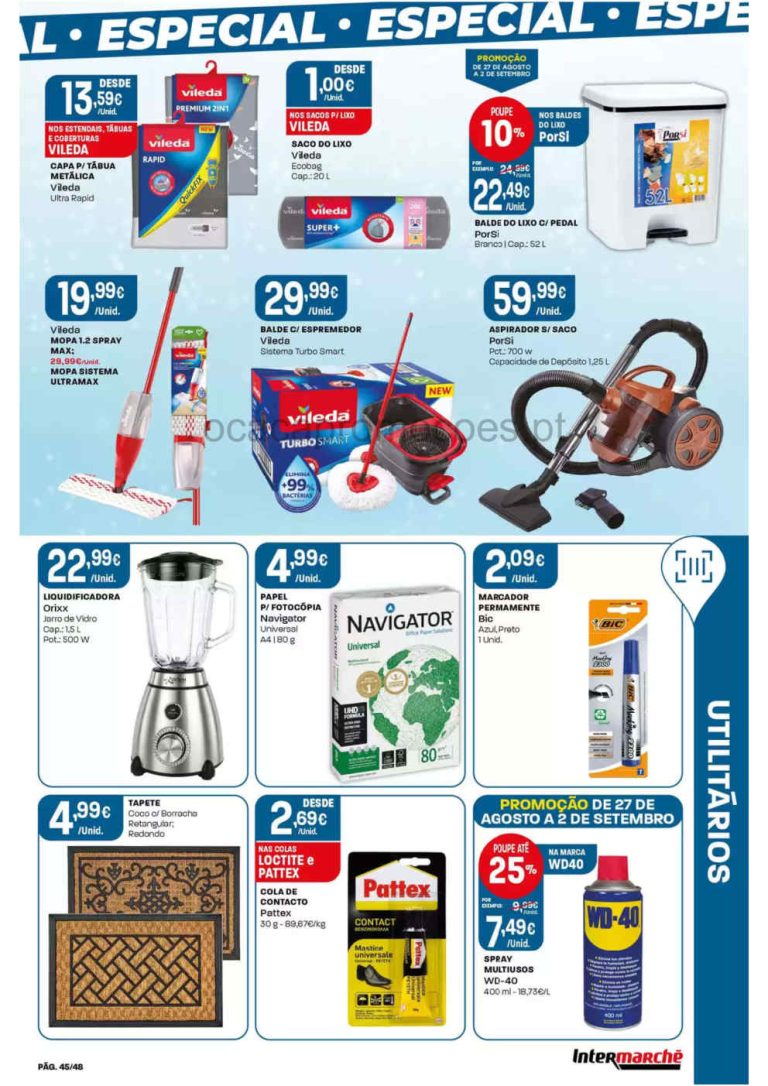 Folheto Intermarché Bazar – Antevisão Promoções 27 agosto a 2 setembro