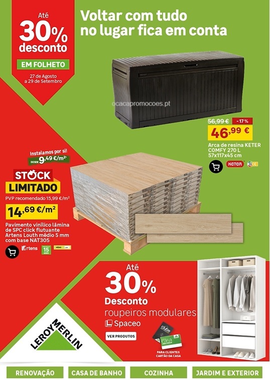 Folheto Leroy Merlin – Antevisão Promoções 27 agosto a 29 setembro
