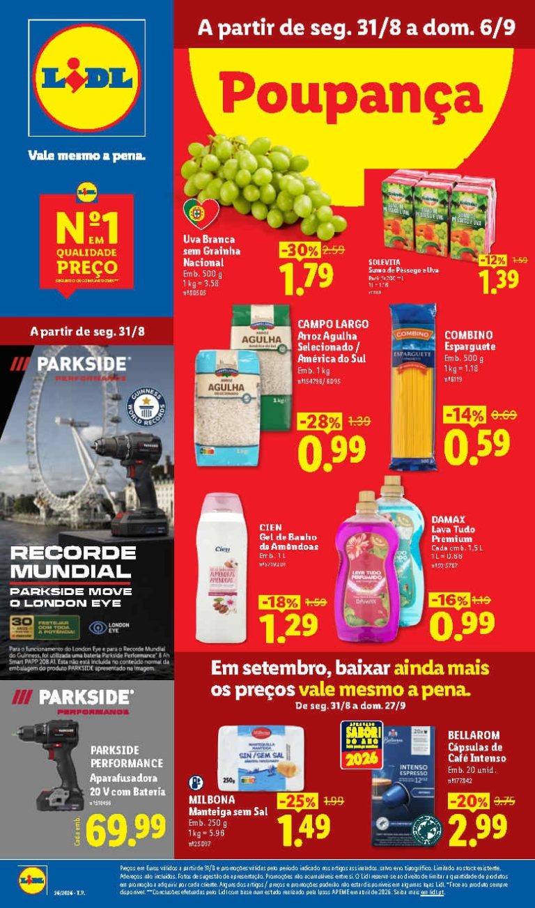 Folheto Lidl – Antevisão Promoções de 31 agosto a 6 setembro
