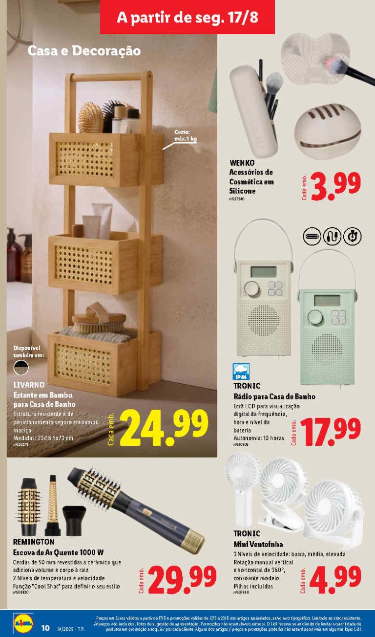 Folheto Lidl Casa de Banho – Antevisão Promoções Bazar de 17 a 23 agosto