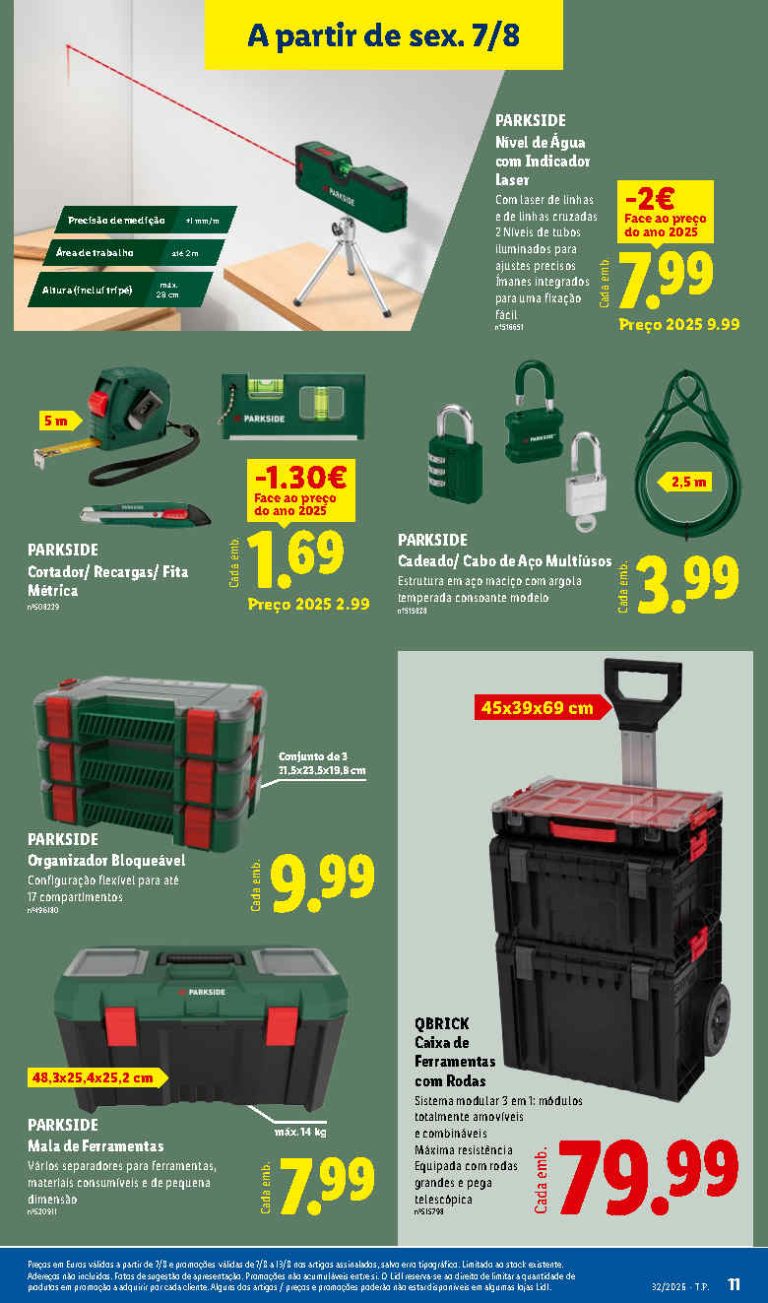 Folheto Lidl Ferramentas – Antevisão bazar Promoções 7 a 13 de agosto