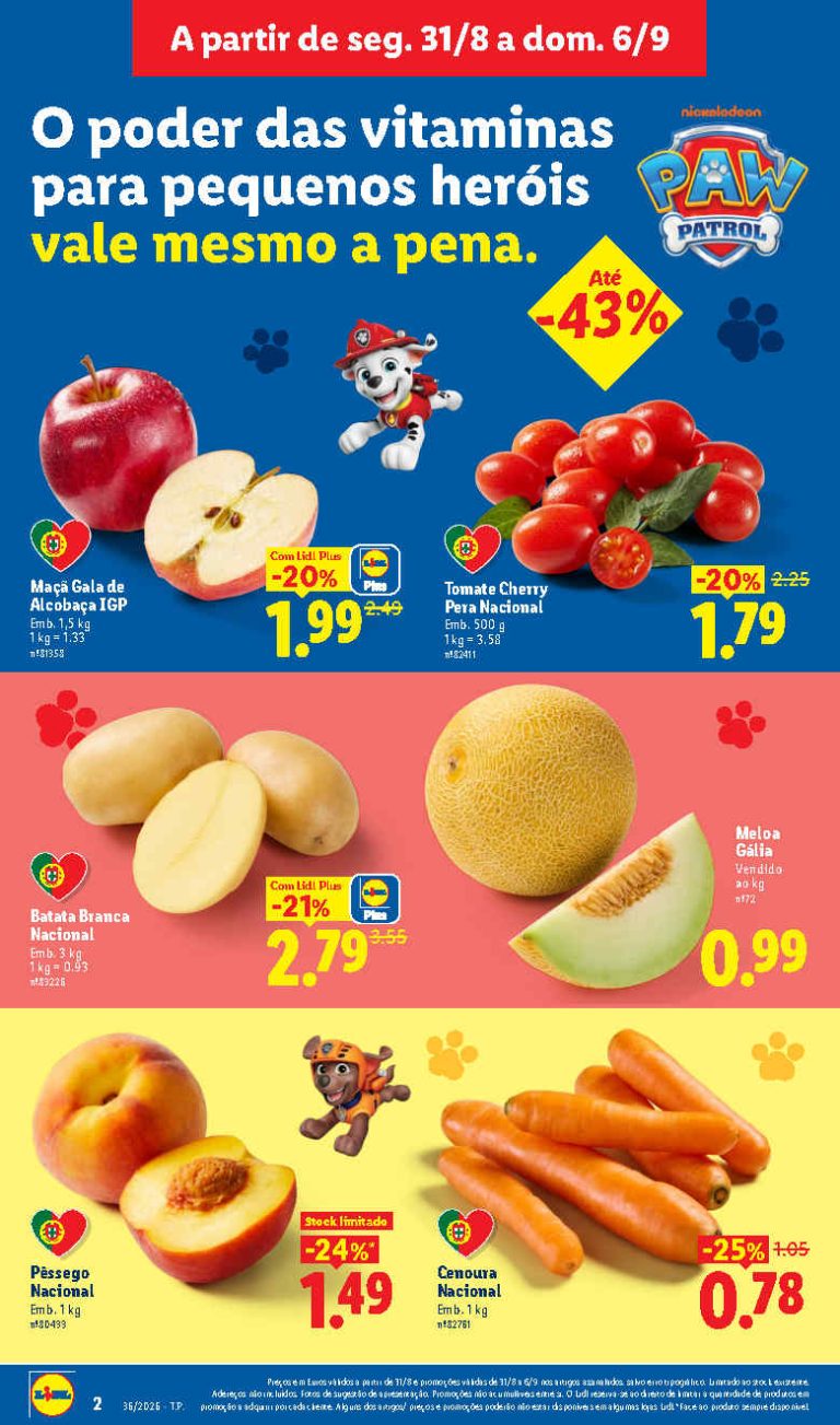 Folheto Lidl Frescos – Antevisão Promoções de 31 agosto a 6 setembro