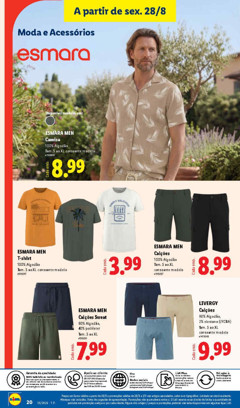 Folheto Lidl Esmara – Antevisão Bazar Promoções 28 agosto a 3 setembro