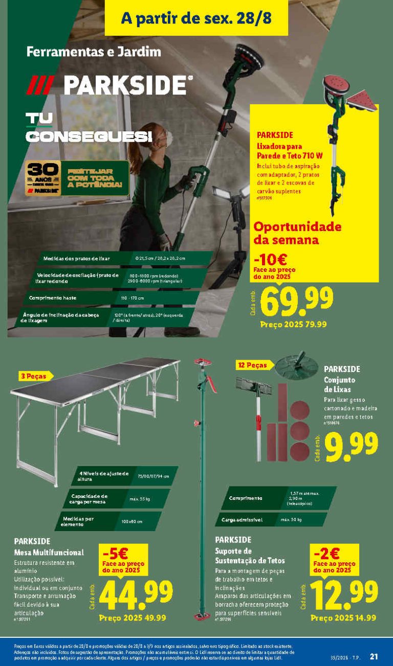 Folheto Lidl Parkside – Antevisão Bazar Promoções 28 agosto a 3 setembro