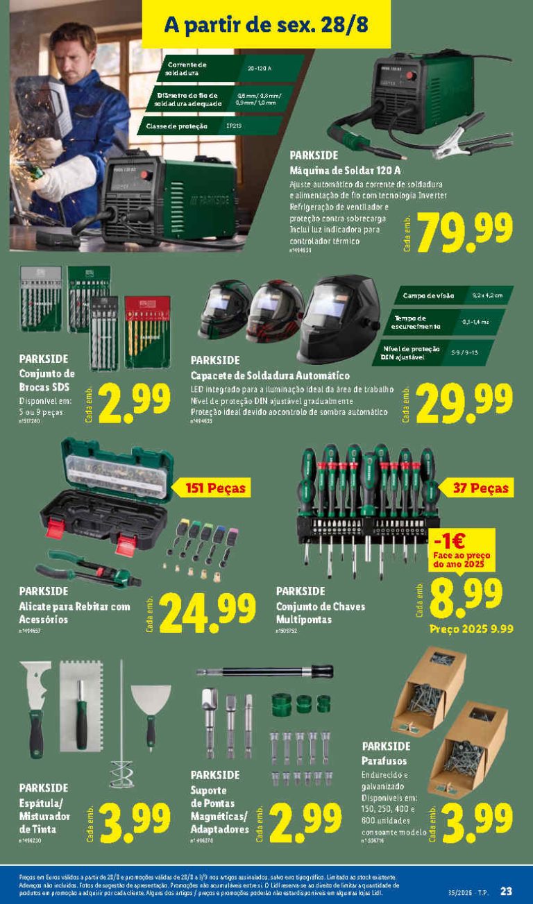 Folheto Lidl Ferramentas – Antevisão Bazar Promoções 28 agosto a 3 setembro