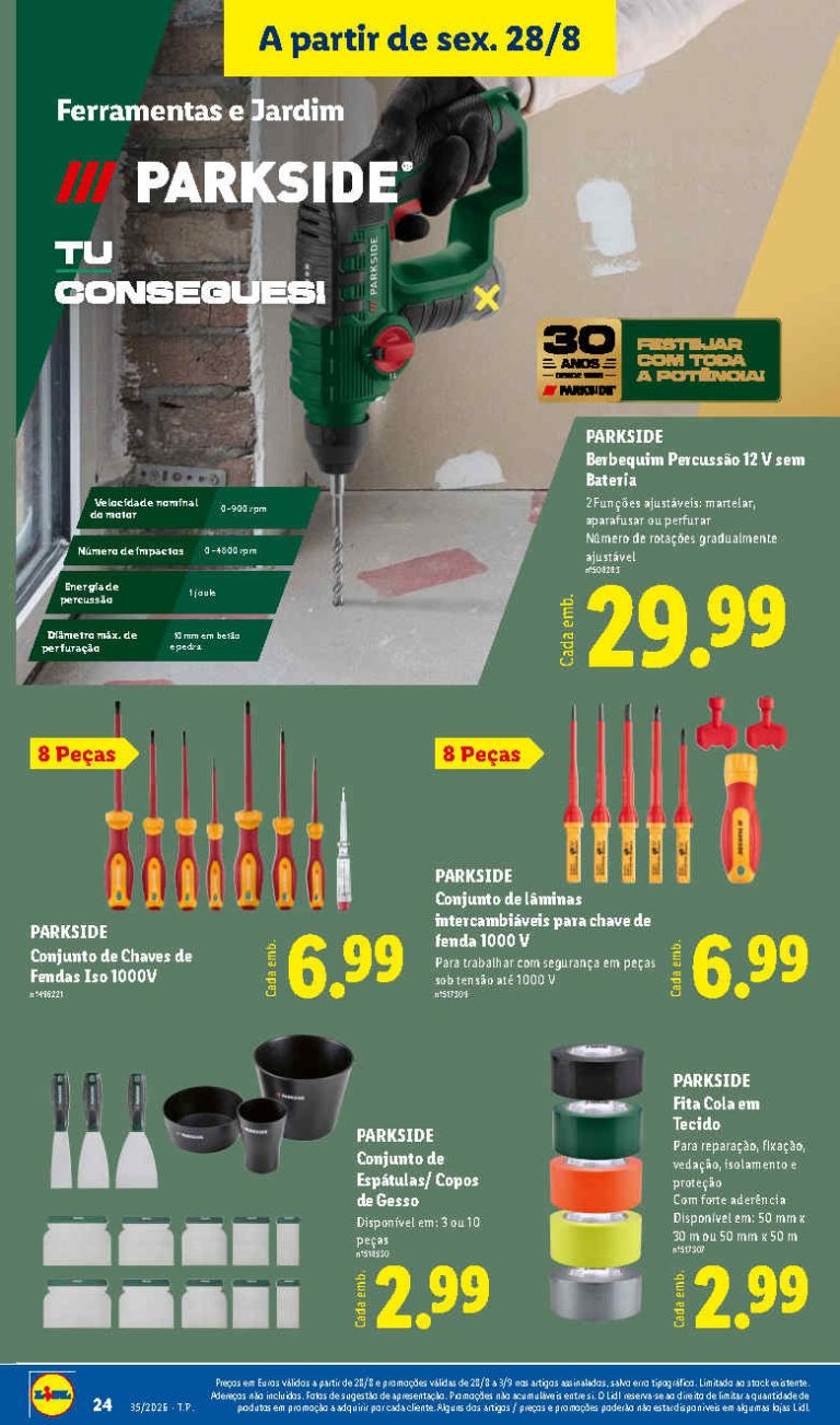 Folheto Lidl Especial Ferramentas – Antevisão Bazar Promoções 28 agosto a 3 setembro