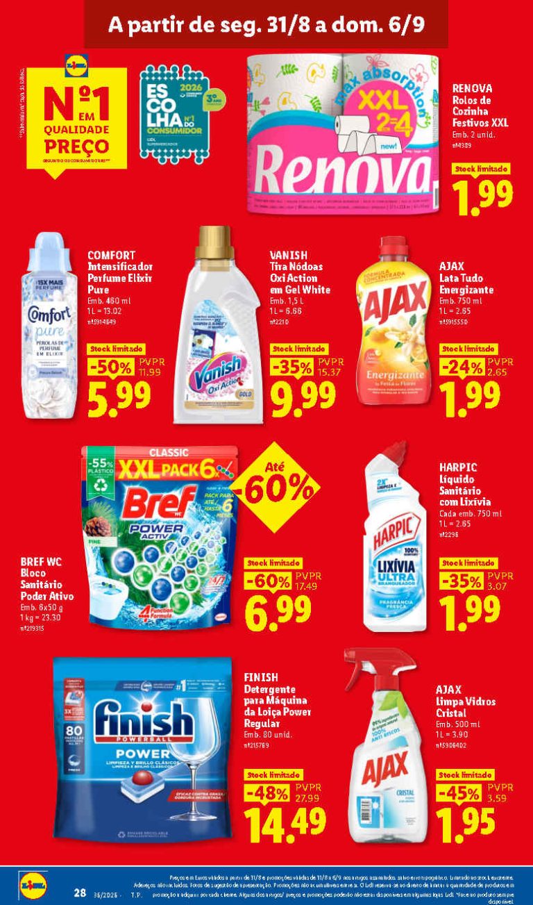 Folheto Lidl Limpeza e Beleza – Antevisão Promoções de 31 agosto a 6 setembro