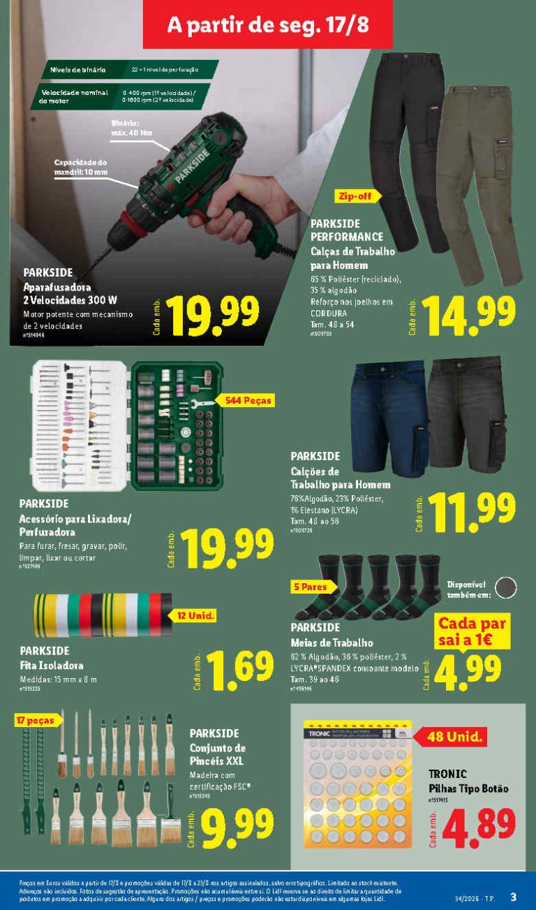 Folheto Lidl Ferramentas – Antevisão Promoções Bazar de 17 a 23 agosto