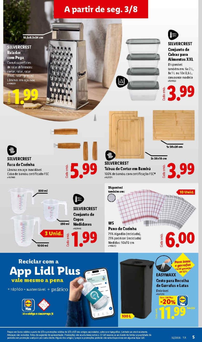 Folheto Lidl Especial cozinha – Antevisão bazar Promoções de 3 a 9 agosto