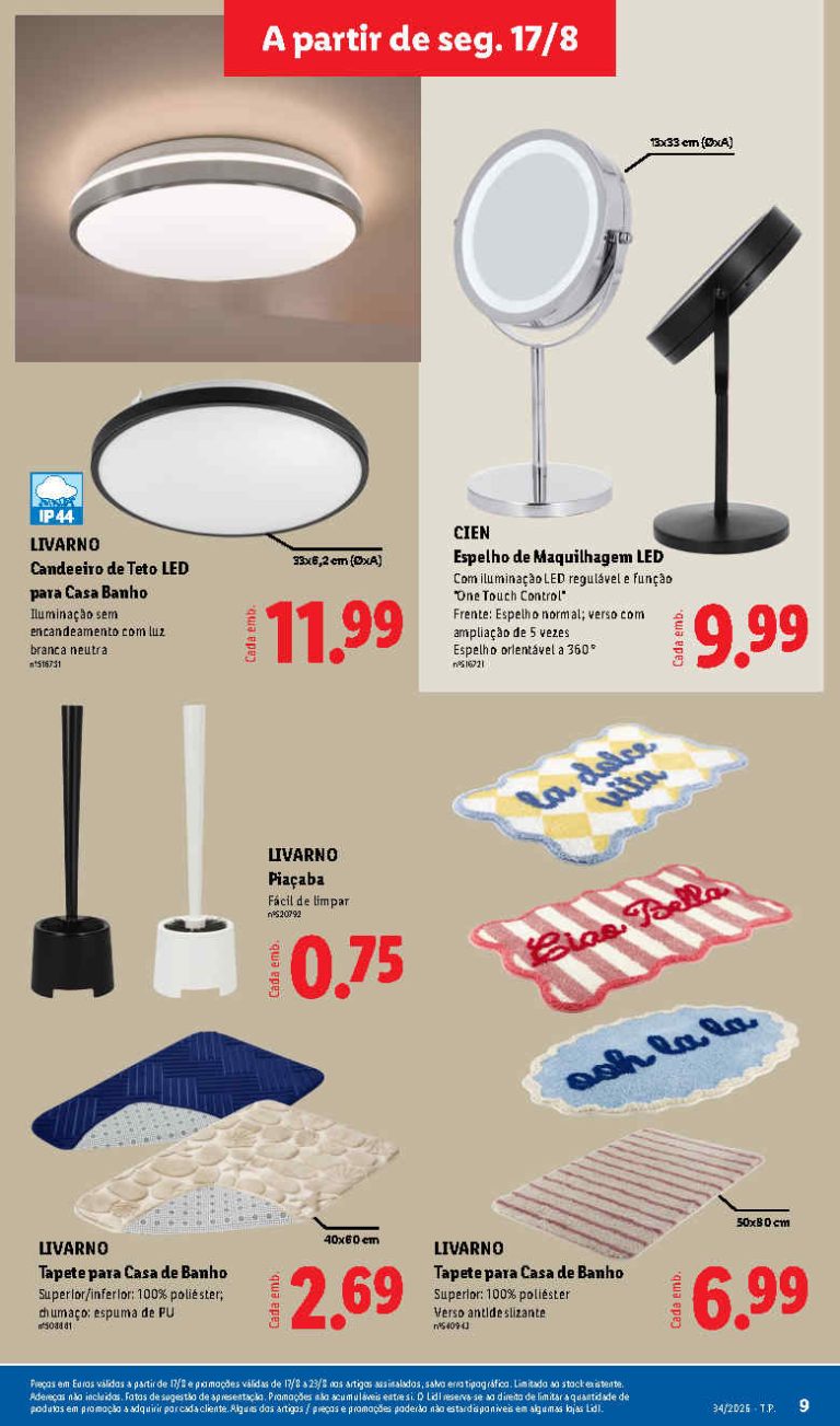 Folheto Lidl Especial Casa de Banho – Antevisão Promoções Bazar de 17 a 23 agosto