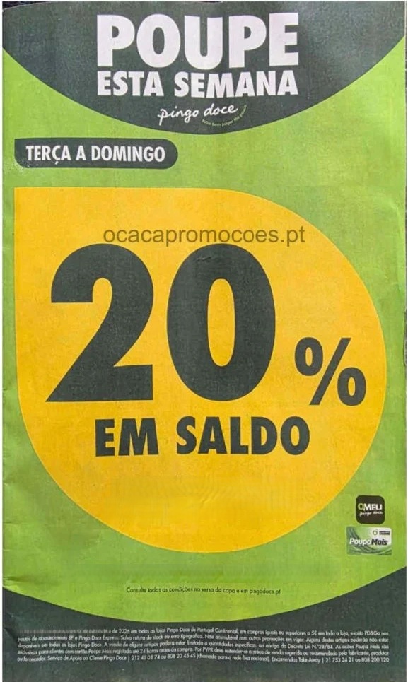 Antevisão Pingo Doce – 20% desconto em Saldo de 25 a 30 agosto