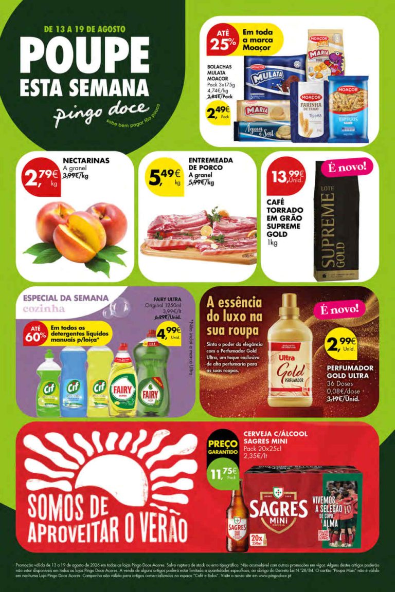 Folheto Pingo Doce Açores – Antevisão Promoções 13 a 19 de agosto