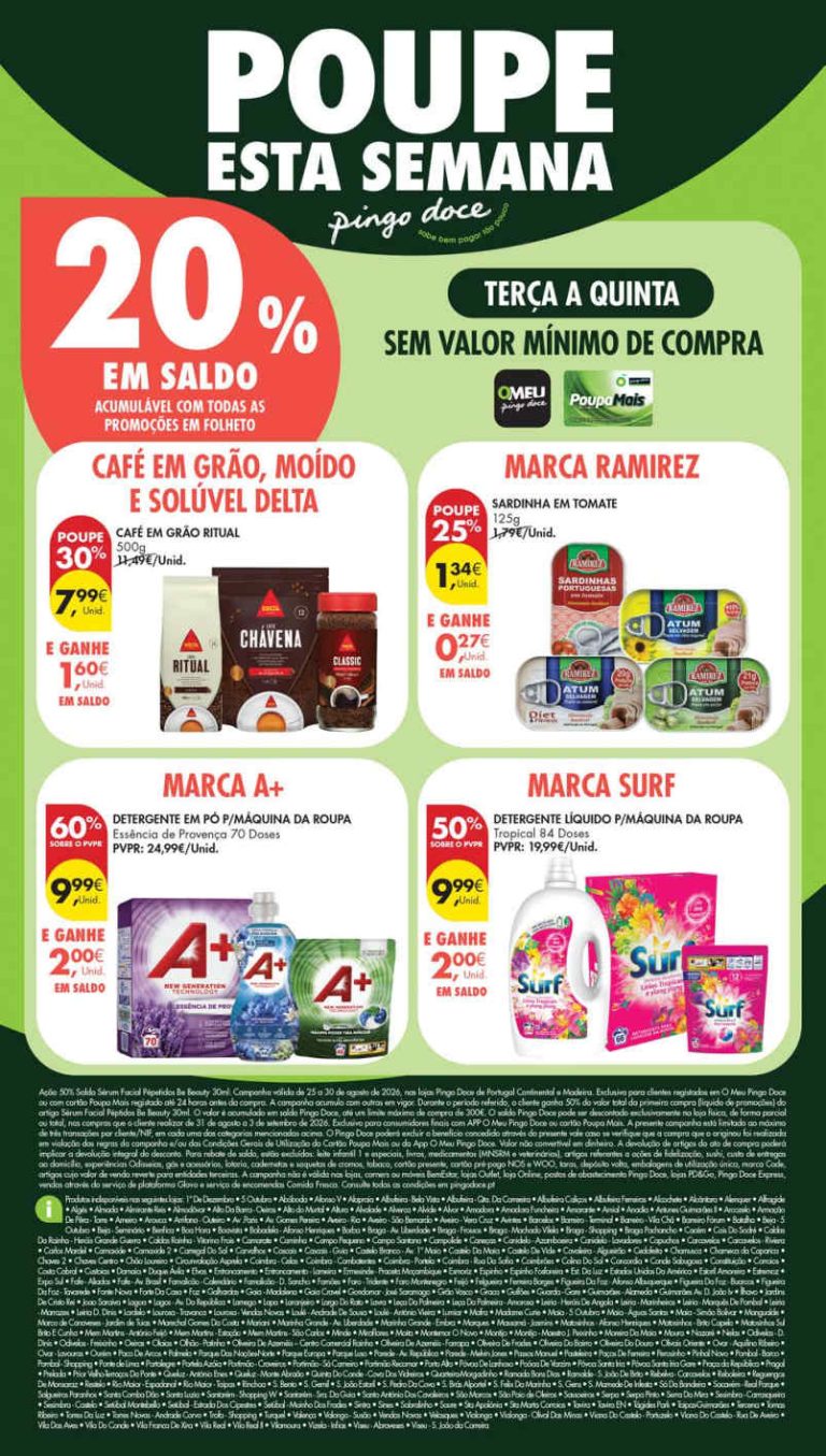 Folheto Pingo Doce Lojas Médias – Antevisão Promoções 25 a 31 de agosto