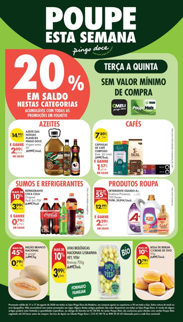 Folheto Pingo Doce Madeira – Antevisão Promoções 11 a 17 de agosto