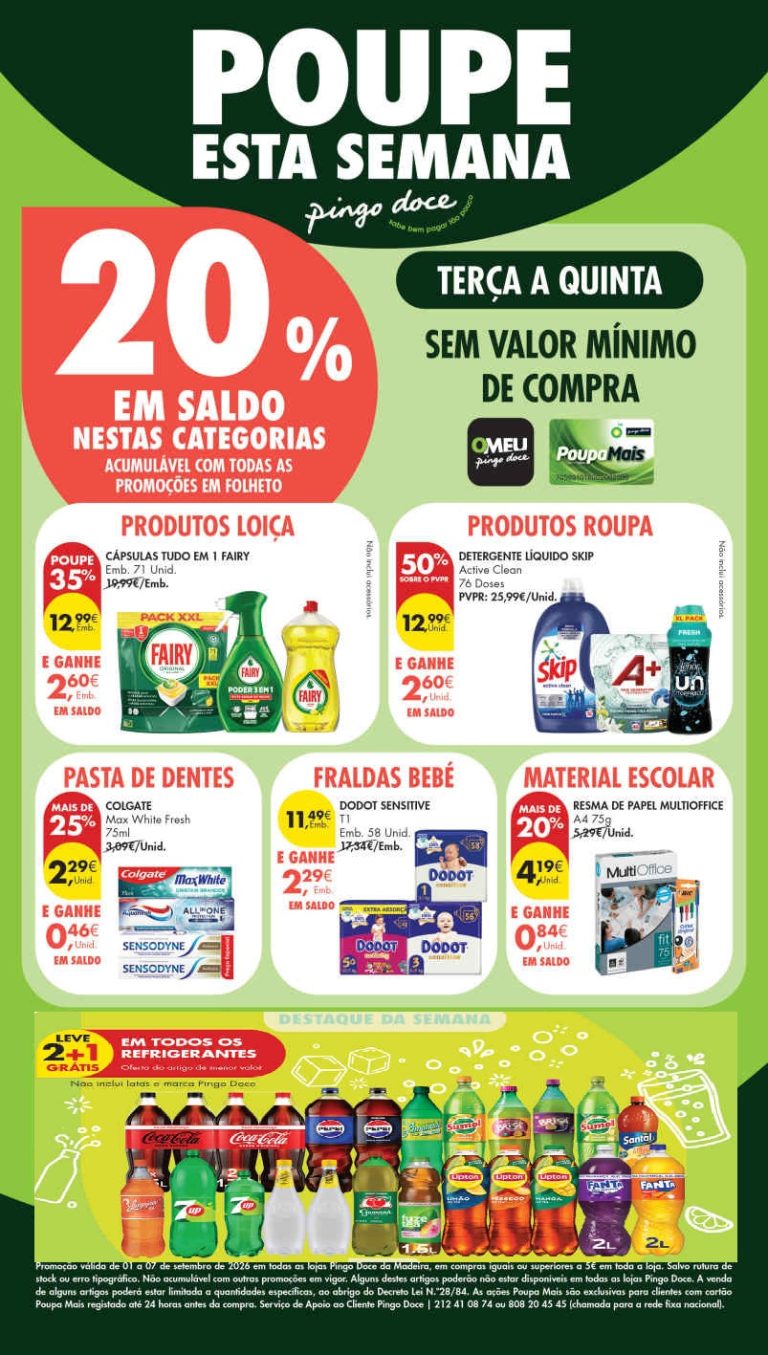Folheto Pingo Doce Madeira – Antevisão Promoções 1 a 7 de setembro