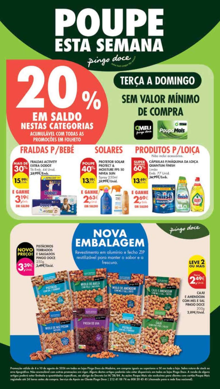 Folheto Pingo Doce Madeira – Antevisão Promoções 4 a 10 de agosto