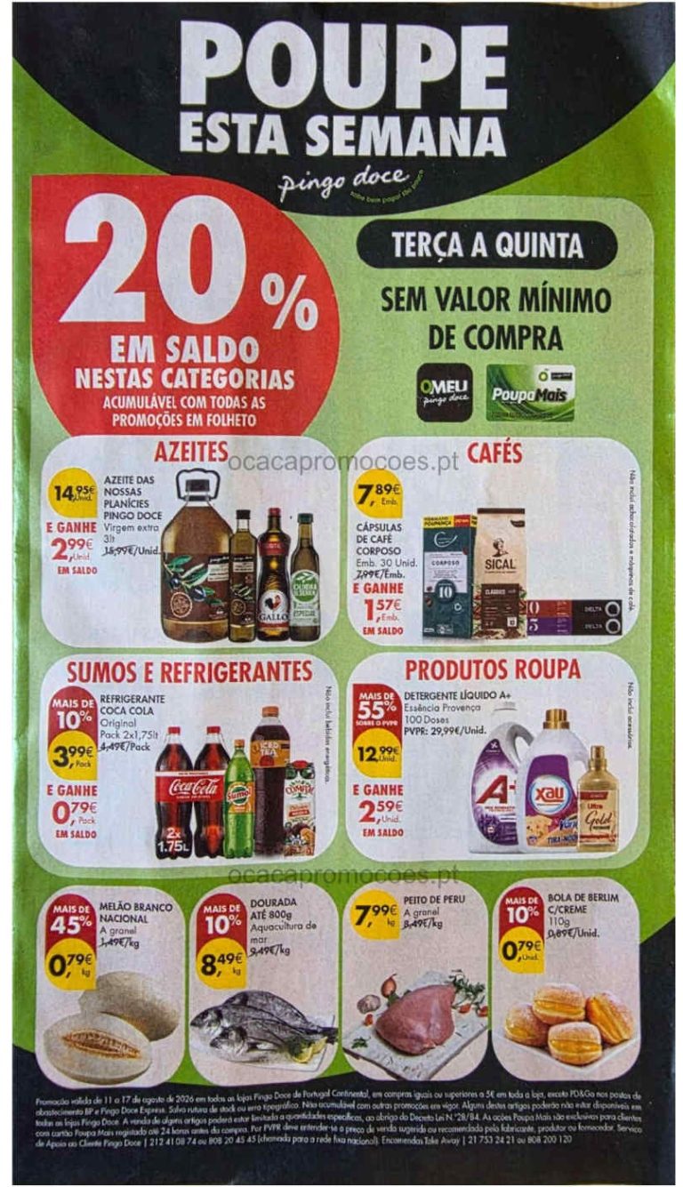 Folheto Pingo Doce Lojas Grandes – Antevisão Promoções 11 a 17 de agosto
