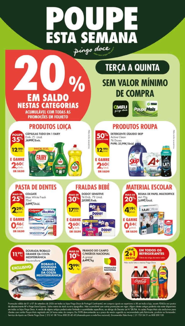 Folheto Pingo Doce – Antevisão Promoções 1 a 7 de setembro