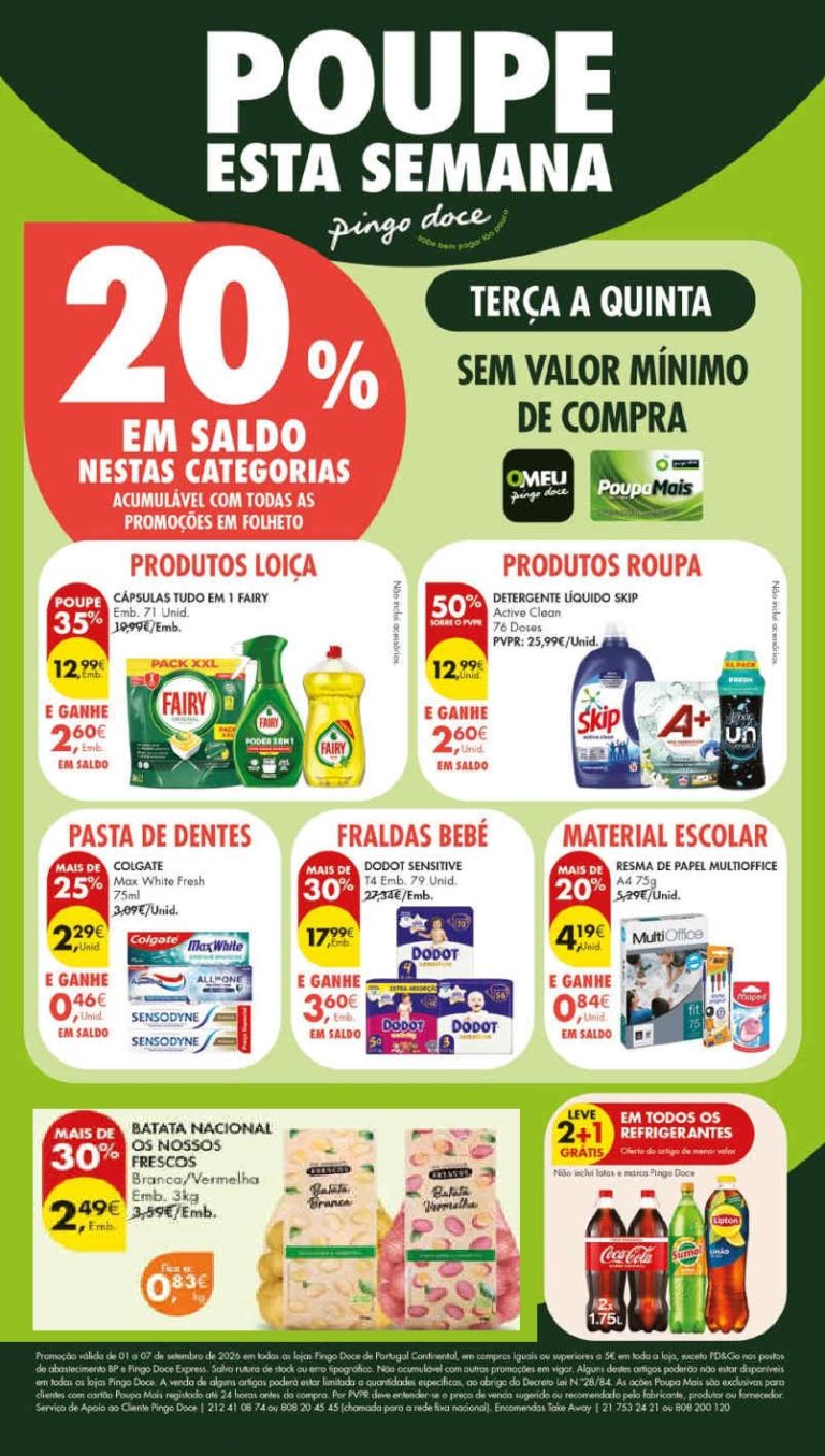 Folheto Pingo Doce – Antevisão Promoções 1 a 7 de setembro