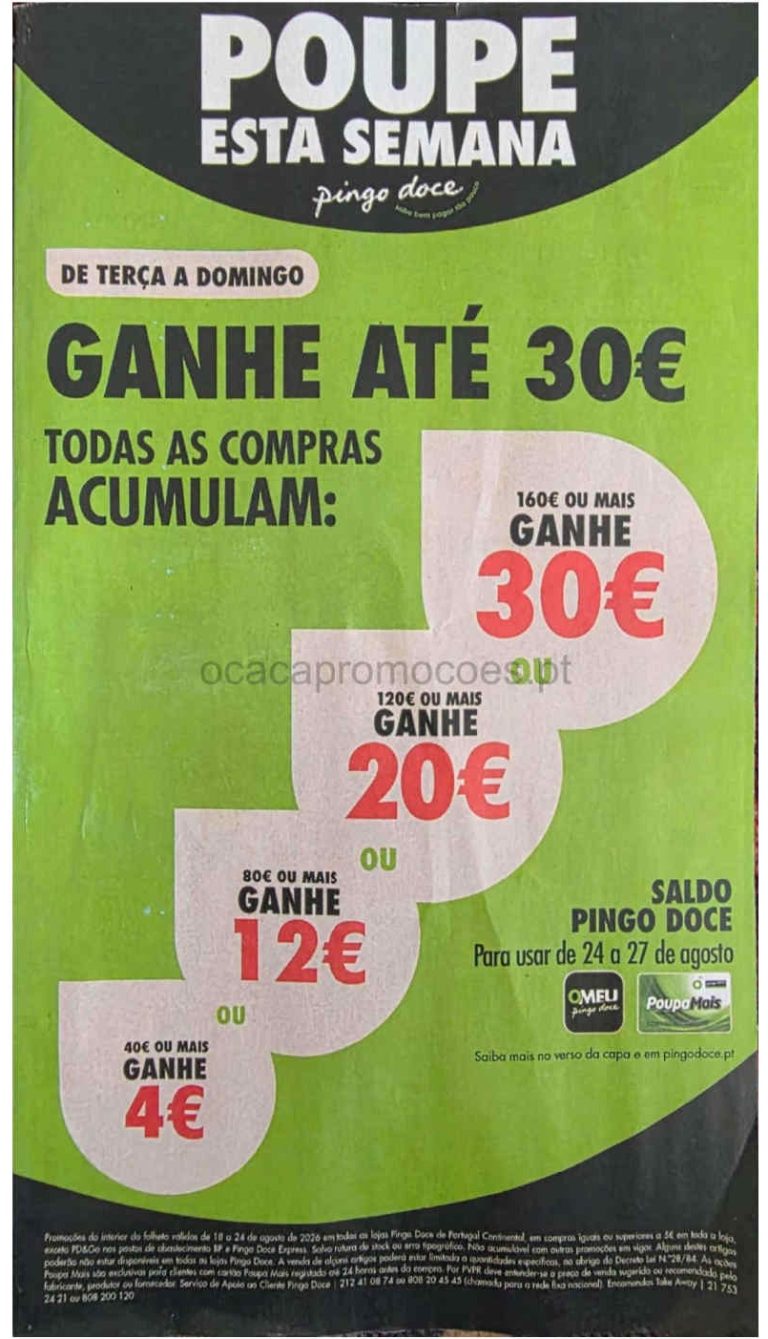 Folheto Pingo Doce Lojas Grandes – Antevisão Promoções 18 a 24 de agosto