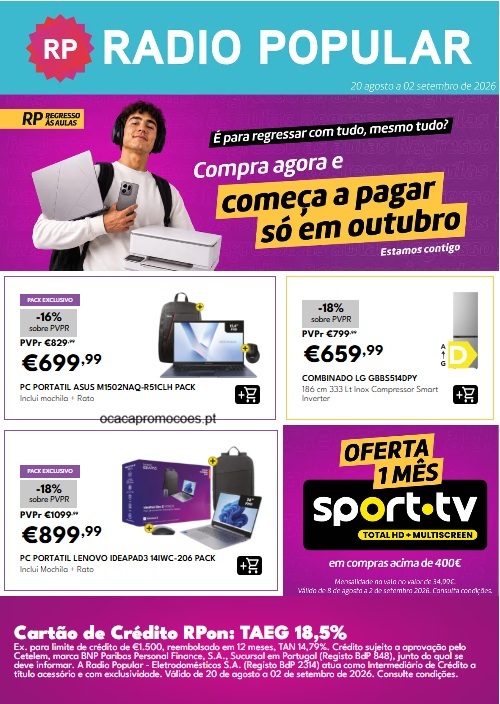 Folheto Rádio Popular – Antevisão Promoções 20 agosto a 2 setembro